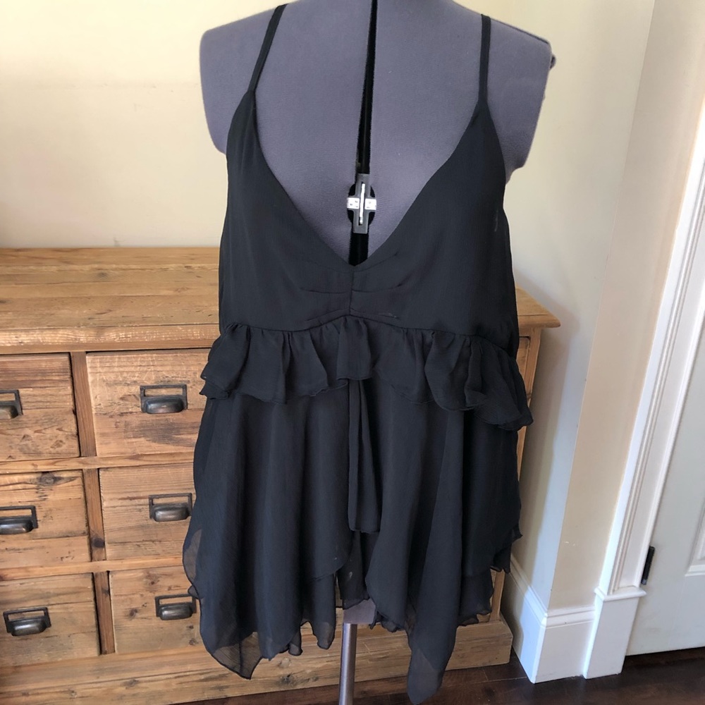 Romantic Ruffle ANIMALE Camisole Top Black  US 10